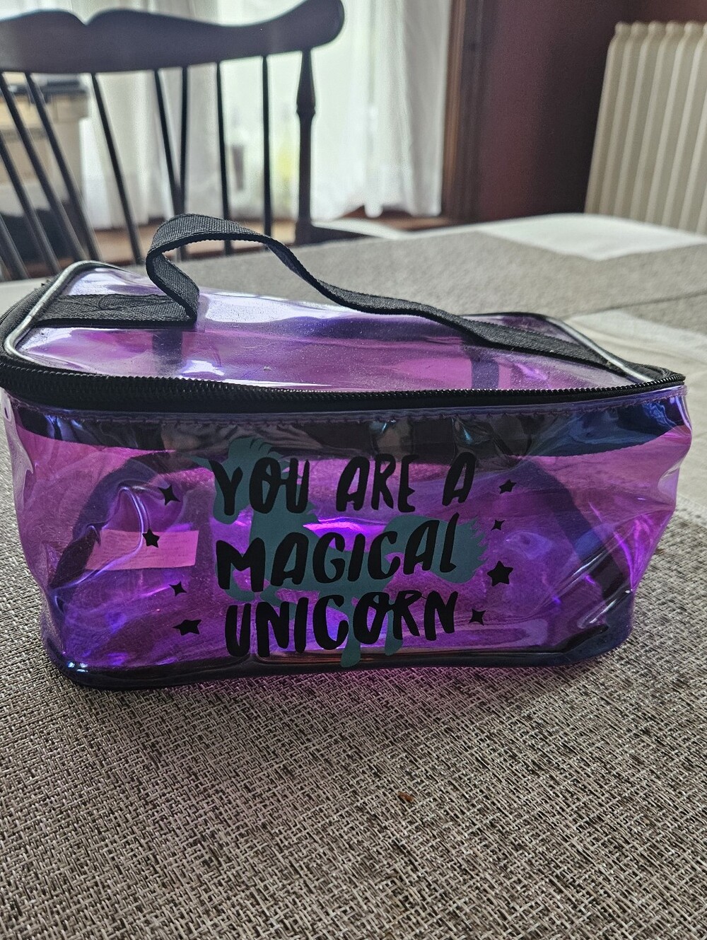 You Are A Magical Unicorn Iridescent Cosmetic Bag